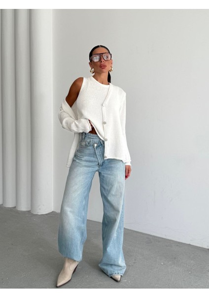 Kadın Giyim Ikili Bluz Hırka Triko Takım – Optik Beyaz Renk fiyatları