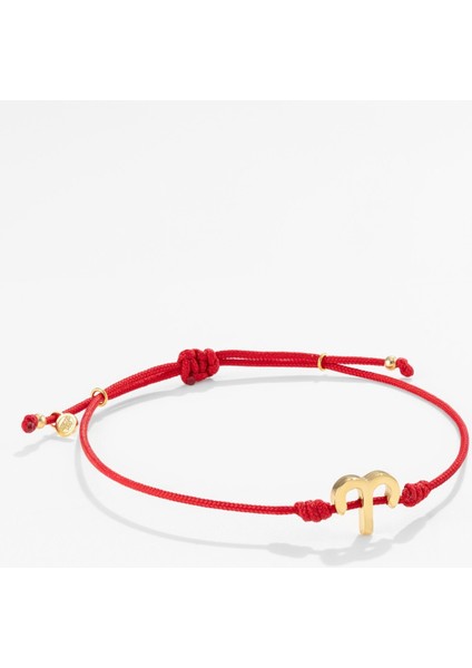 Gümüş Koç Burcu Kırmızı Bileklik