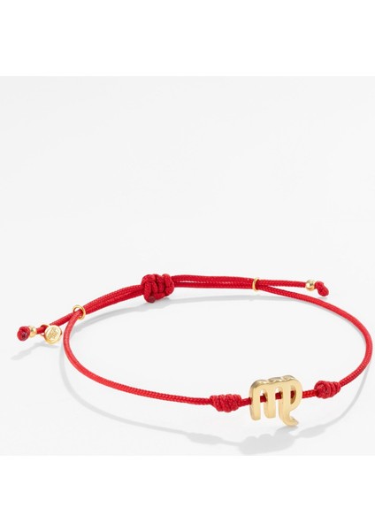 Gümüş Başak Burcu Kırmızı Bileklik