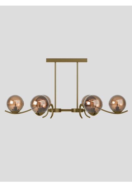 Merla2 6’lı Eskitme Metal Bal Renk Camlı Avize | Modern Salon Sarkıt Aydınlatma | Retro Işık Tasarımı fırsatları