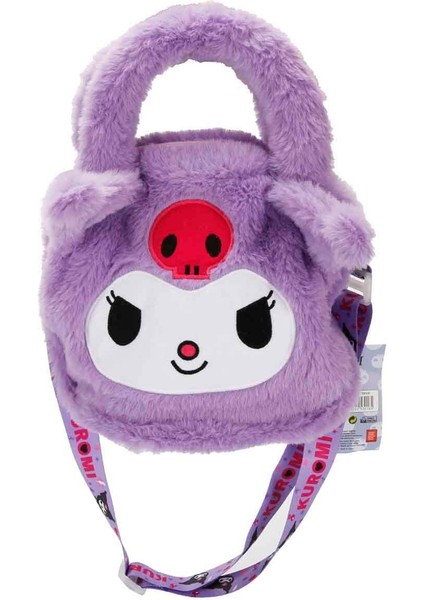 Desenli Mor Peluş Omuz Çantası 3016