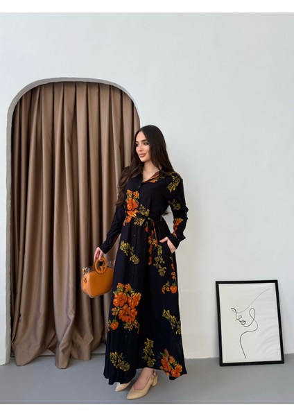 Büyük Çiçekli Gömlek Elbise fiyatları