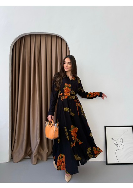 Büyük Çiçekli Gömlek Elbise fırsatları