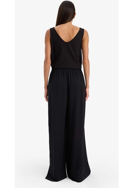 Wide Leg Yüksek Bel Keten Karışımlı Pantolon E0127AX25AU indirimleri