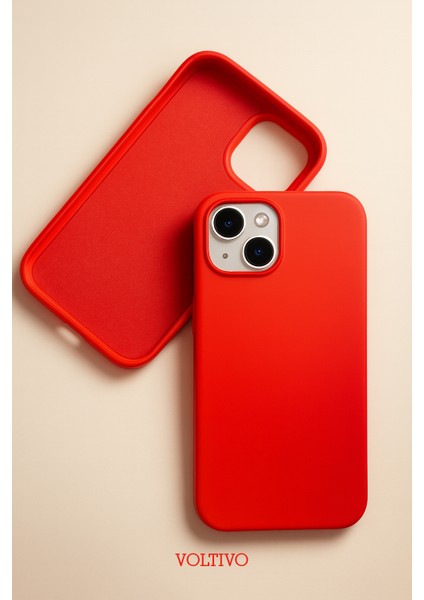 iPhone 13 / iPhone 14 Uyumlu Içi Kadife Lansman Silikon Kılıf