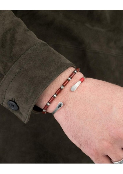 Red Black Gümüş Erkek Bilekliği fiyatları