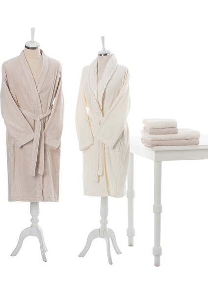 Orkide Aile Bornoz Seti Krem Bej fiyatları