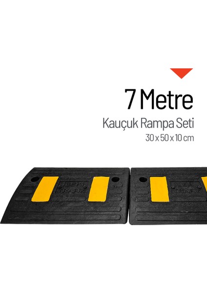 Kauçuk Kablo Kanallı Otopark Rampası - 7 Metre Set