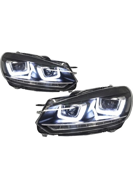 Volkwagen Golf 6 Mk6 2010-2011-2012 Çift U Ledli Ön Far modelleri