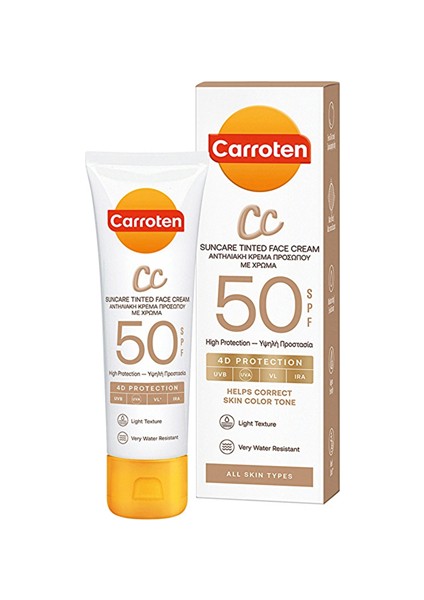 CC SPF 50 Renkli Yüz Güneş Kremi – Yüksek Koruma ve Cilt Tonu Eşitleyici, 50 ml indirimleri