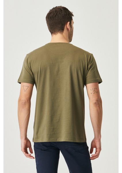 Erkek Hakı-bej Melanj Slim Fit Dar Kesim Bisiklet Yaka 2'li Tişört Paketi