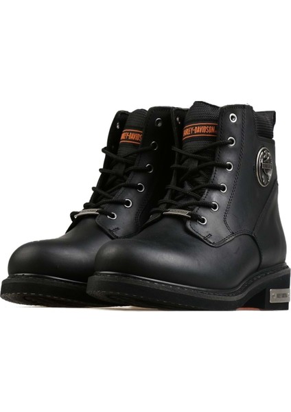 Jim Kadın Siyah Deri Bot – Kauçuk Taban, Sonbahar ve Kış İçin Outdoor ve Günlük Kullanım