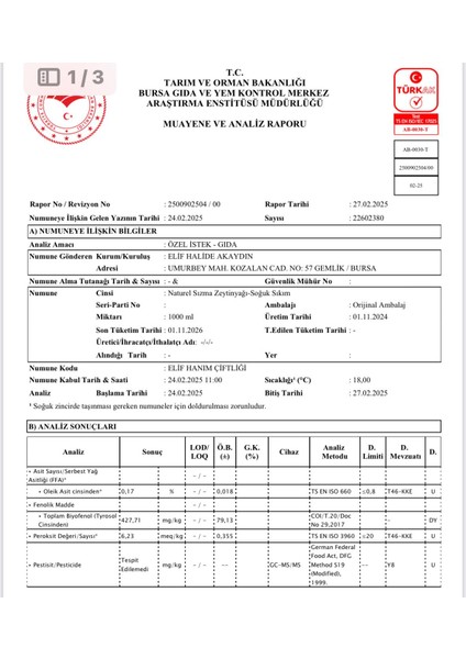 5 Litre / 0. 1 Asidite- Yüksek Polifenol ( 427++) Soğuk Sıkım Naturel Sızma Zeytinyağı modelleri