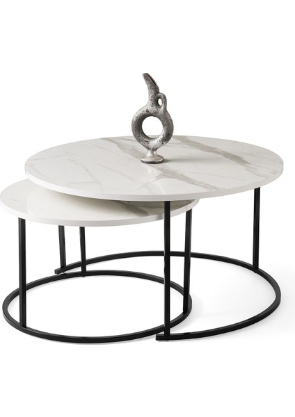 Yuvarlak Ikili Zigon Sehpa