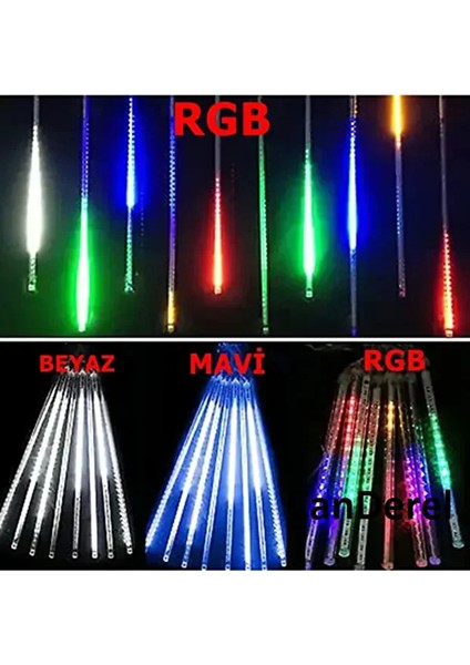 8li Kayan Meteor LED Işık Renkli Bahçe Ev Dekor Süsleme Kayan Işıklar fırsatları