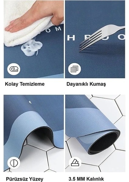 Sihirli Su Emici Banyo Paspası Kaymaz Tabanlı Abdest Paspası Kare modelleri