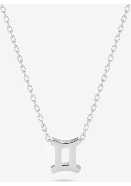 Gümüş Ikizler Burcu Kolyesi