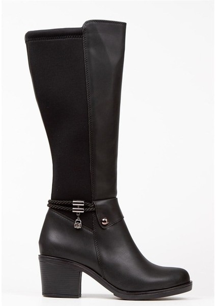 Kadın Siyah Taş Dedaylı Topuklu Dalgıç Çizme fiyatları