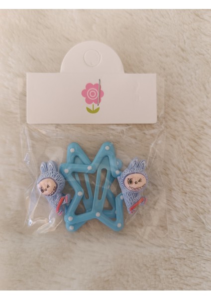 Labubu Model Seramik 4 cm Mine Kaplamalı Puantiyeli Soft Renkli Çıt Çıt Çiftli Çocuk Tokası