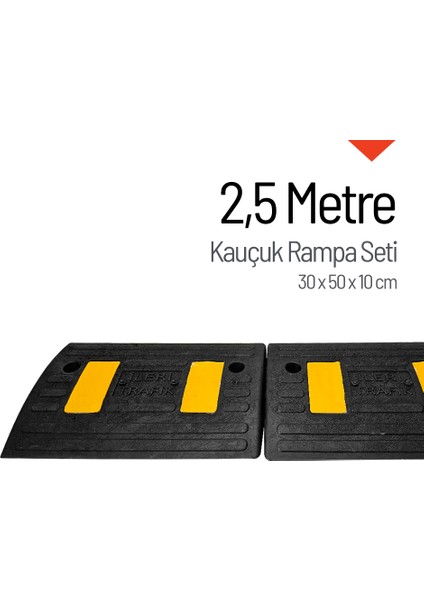 Kauçuk Kablo Kanallı Otopark Rampası - 2,5 Metre Set