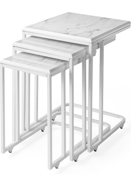 High Gloss 3lü Zigon Sehpa