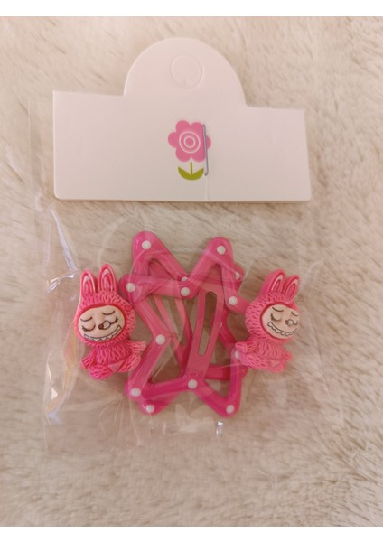 Labubu Model Seramik 4 cm Mine Kaplamalı Puantiyeli Soft Renkli Çıt Çıt Çiftli Çocuk Tokası