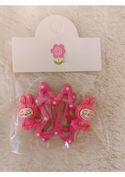 Labubu Model Seramik 4 cm Mine Kaplamalı Puantiyeli Soft Renkli Çıt Çıt Çiftli Çocuk Tokası modelleri