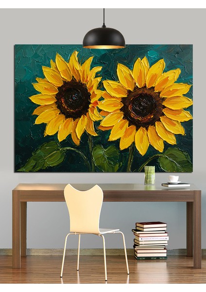 Sarı Ayçiçekleri Yakın Çekim Dekoratif Kanvas - Mdf Ahşap Tablo modelleri