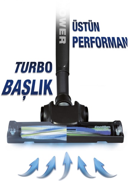 Fantom Turbo Başlık Siyah 1200 S Uyumlu Sert Zemin İçin Plastik Malzeme ile Üstün Performans