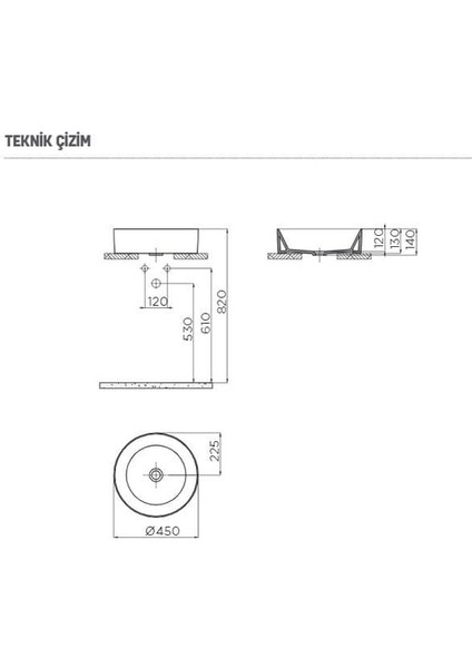 NC045.00AM Nice Tezgah Üzeri Lavabo Ø45 cm Mat Antrasit fiyatları