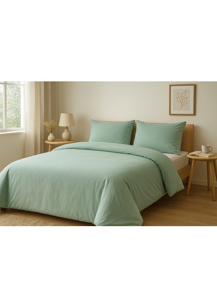 Yeşil Pamuklu Çift Kişilik Nevresim Takımı