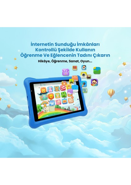 NPK01PRO 8" 1280X800 IPS Ekran 4gb 64GB ANDROID14 A523 2.0ghz Antişok Kılıf Çocuk Tableti fırsatları