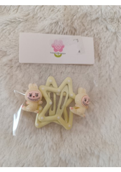 Labubu Model Seramik 4 cm Mine Kaplamalı Puantiyeli Soft Renkli Çıt Çıt Çiftli Çocuk Tokası modelleri