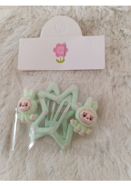 Labubu Model Seramik 4 cm Mine Kaplamalı Puantiyeli Soft Renkli Çıt Çıt Çiftli Çocuk Tokası modelleri