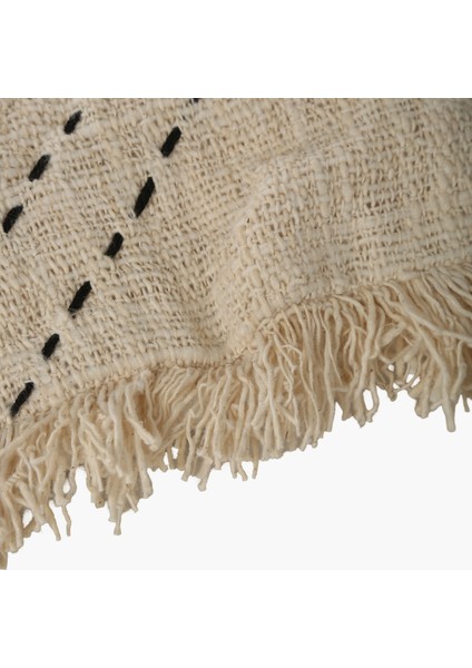 Natural Keten Nakış Desenli Kare Kırlent A modelleri