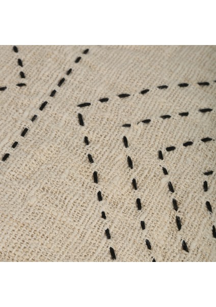 Natural Keten Nakış Desenli Kare Kırlent A fırsatları