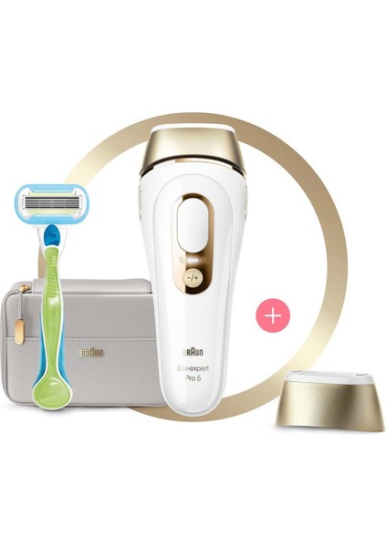 Silk Expert Pro 5 IPL Epilasyon Cihazı – 400.000 Atım, Cilt Temas Sensörlü, Beyaz, Tasarım Çantalı, Yüz ve Vücut Kullanımına Uygun