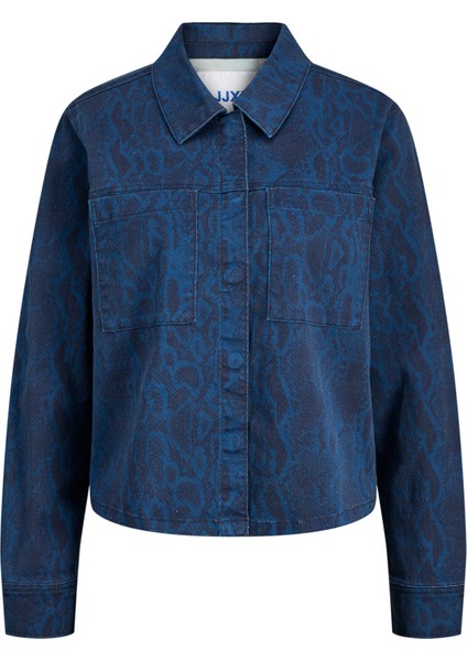 Kadin Cep Detayli Desenli Gömlek Ceket - Sarah