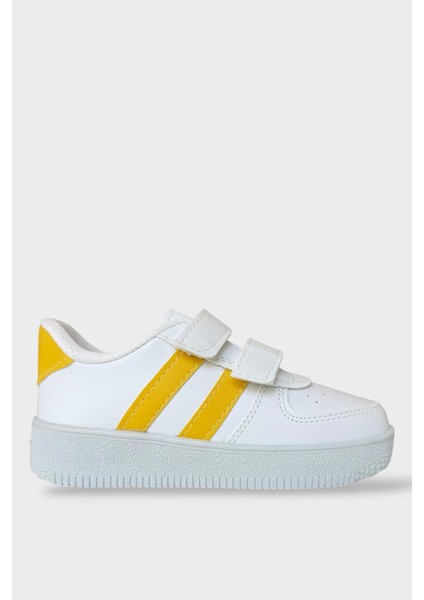 Çocuk Sneaker Spor Ayakkabı Beyaz - Sarı
