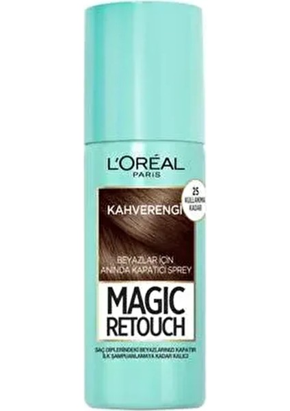 Beyaz Saçlar Için Kapatıcı Kahverengi Saç Spreyi 2'li- Magic Retouch 03 Chatain 75 ml 3600523193356
