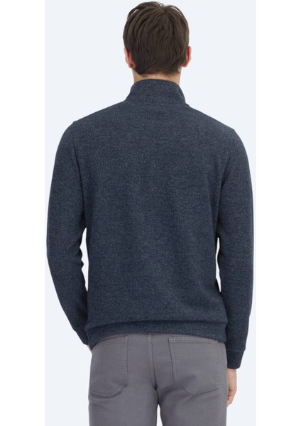 Lacivert Dik Yaka Çizgili Sweatshırt indirimleri