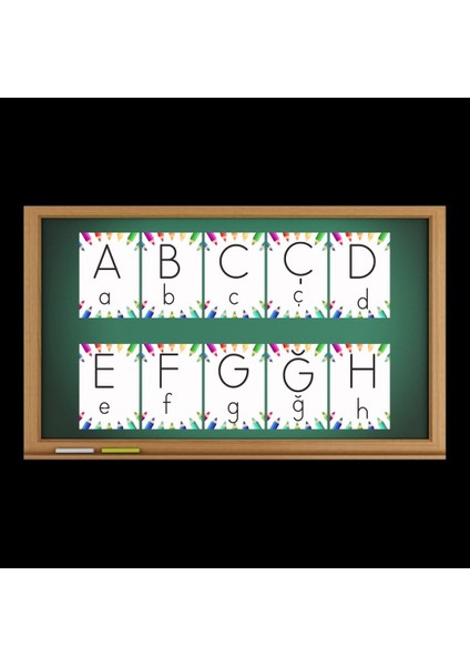 Ilkokul Alfabe Kartları 01 (Asılabilir)