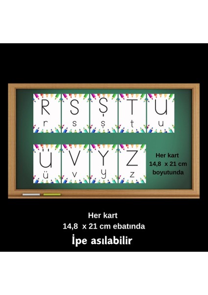 Ilkokul Alfabe Kartları 01 (Asılabilir) modelleri