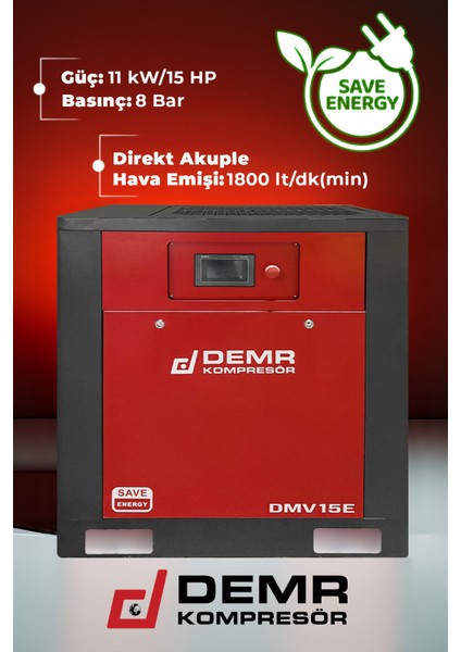 Invertörlü Vidalı Hava Kompresörü 15HP DMV15E
