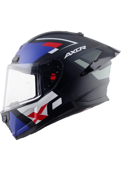 Saber x Sports Siyah-Mavi Kapalı Kask