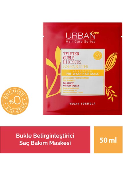 Care Twisted Curls Hibiscus & Shea Butter Duş Öncesi Saç Bakım Maskesi 50 ml