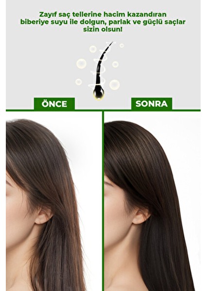Biberiye Suyu %100 Doğal Güçlendirici Saç Toniği Parlak ve Güçlü Saçlar İçin modelleri