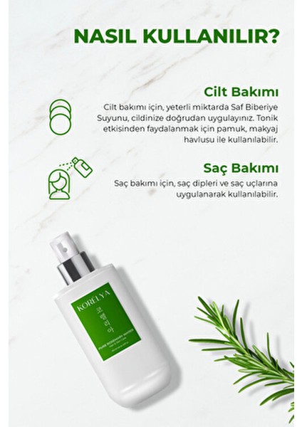 Biberiye Suyu %100 Doğal Güçlendirici Saç Toniği Parlak ve Güçlü Saçlar İçin fırsatları