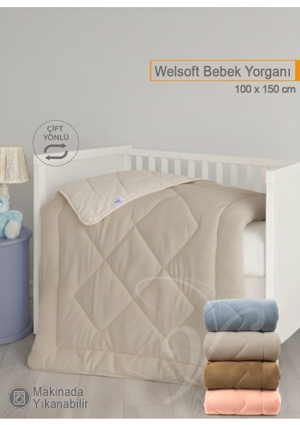 Lüks Welsoft Bebek Yorganı | 100X150 cm | Çift Taraflı Kullanım | Kuzu Tüyü Yumuşaklığı