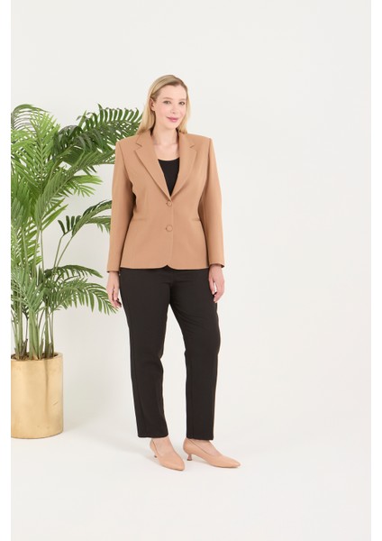 Atelier Kadın Büyük Beden Düğmeli Klasik Ceket modelleri